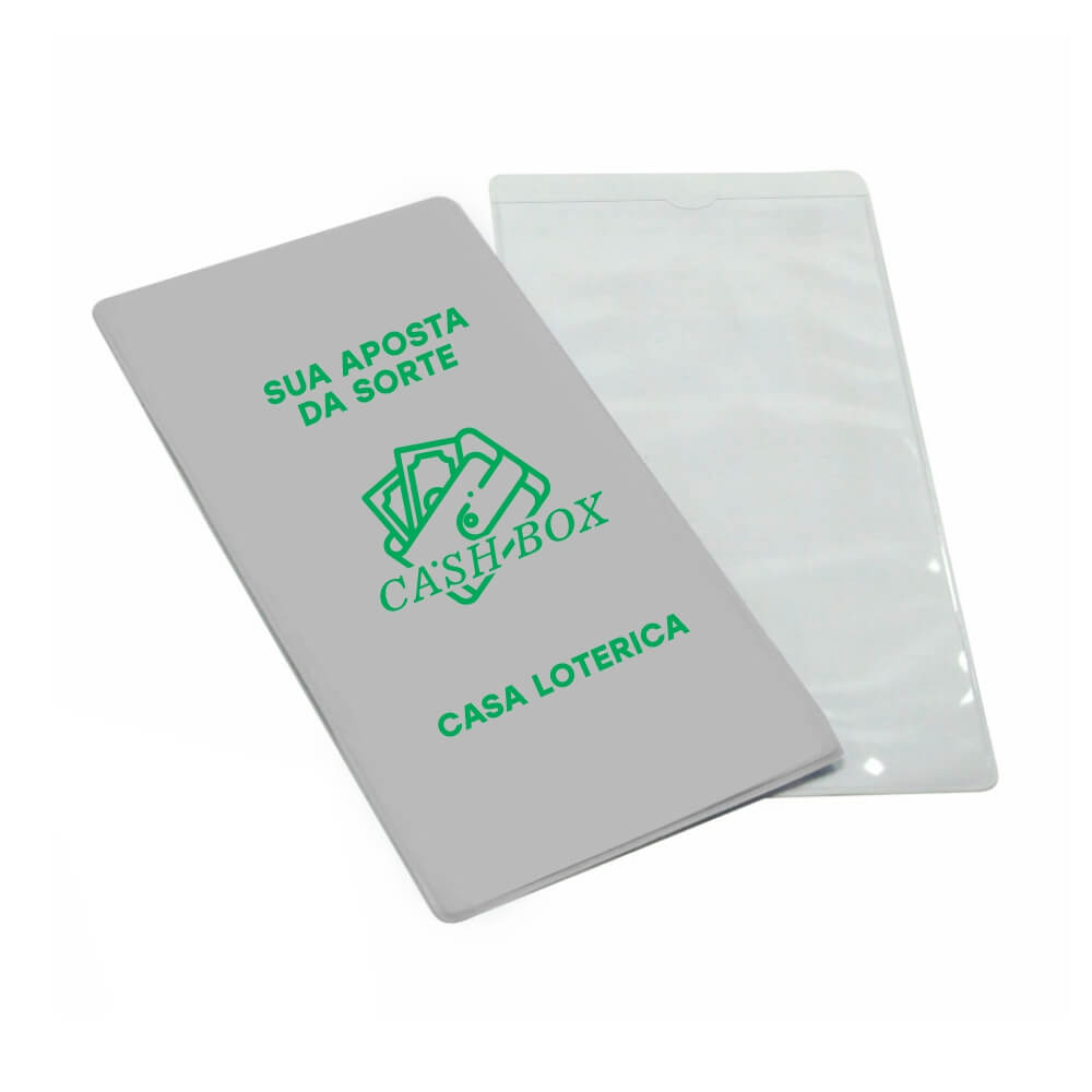 Porta Documentos Volantes De Loteria PVC Flexível 0,2MM Forro em Papelão (Cinza)