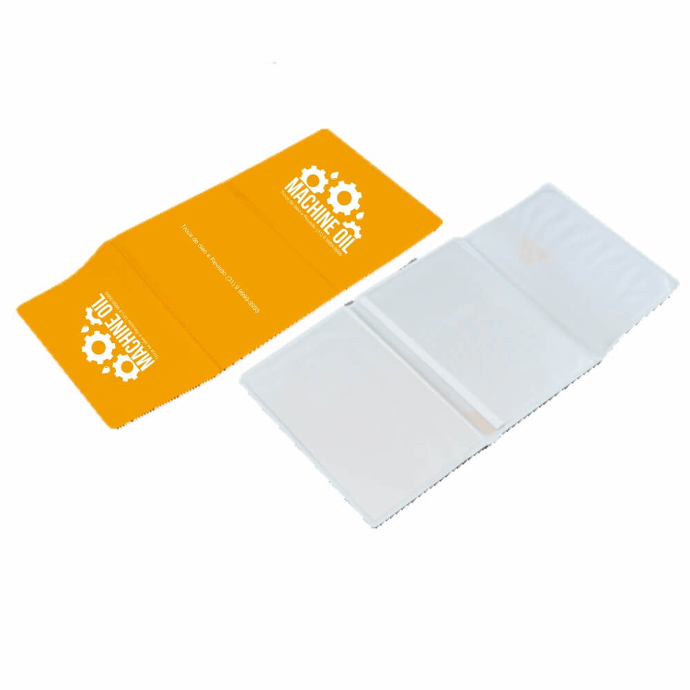 Porta Documentos Triplo PVC Flexível 0,2MM Forro em Papelão (Amarelo)