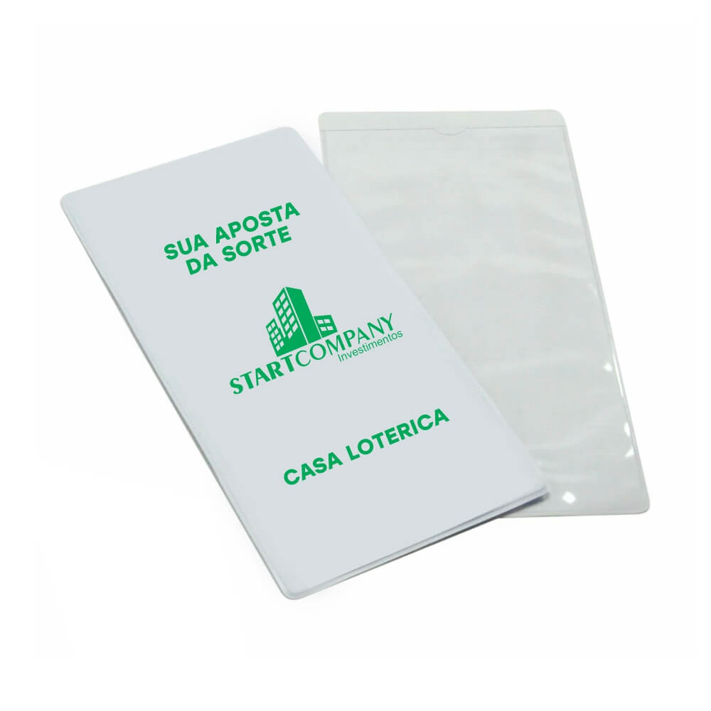 Porta Documentos Volantes De Loteria PVC Flexível 0,2MM Forro em Papelão (Branco)