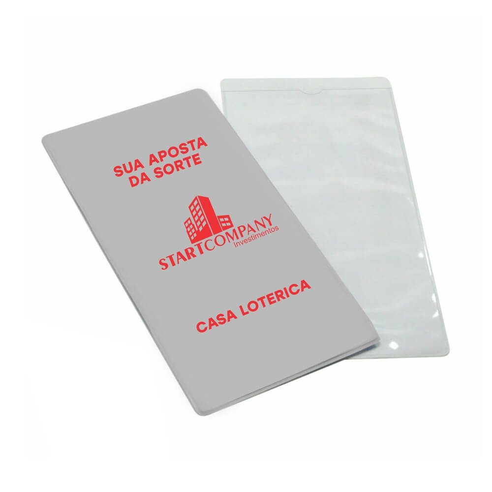 Porta Documentos Volantes De Loteria PVC Flexível 0,2MM Forro em Papelão (Cinza)
