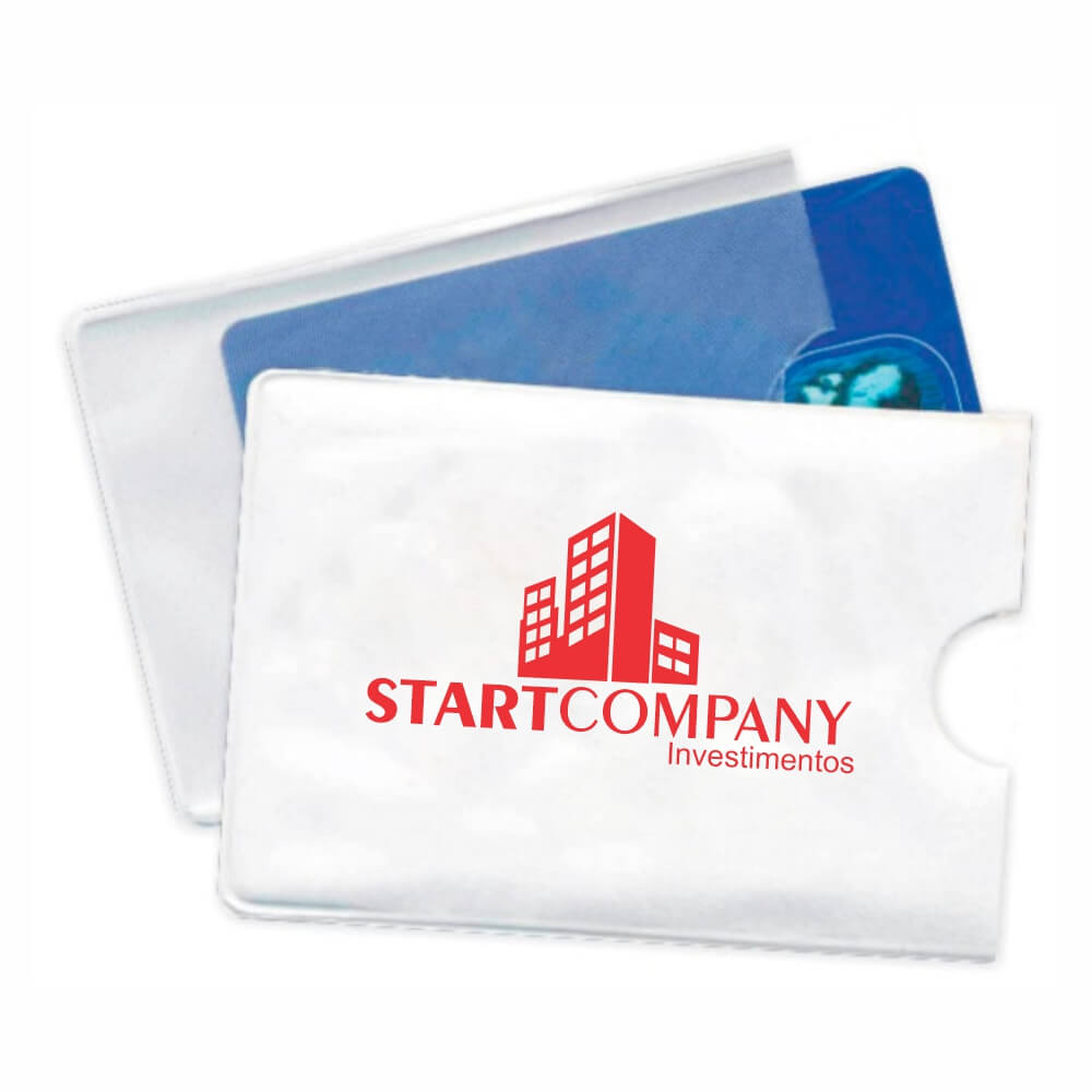 Porta Documentos Cartão Magnético Branco 0,2mm Forro em Papelão
