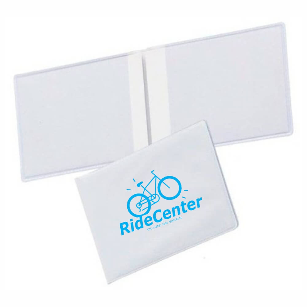 Porta Documentos Duplo Horizontal PVC Flexível 0,2MM Forro em Papelão (Branco)