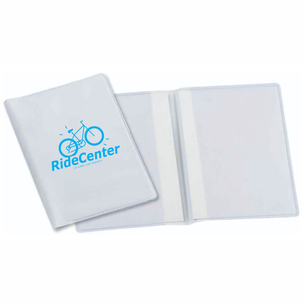 Porta Documentos Duplo Vertical PVC Flexível 0,2MM Forro em Papelão (Branco)