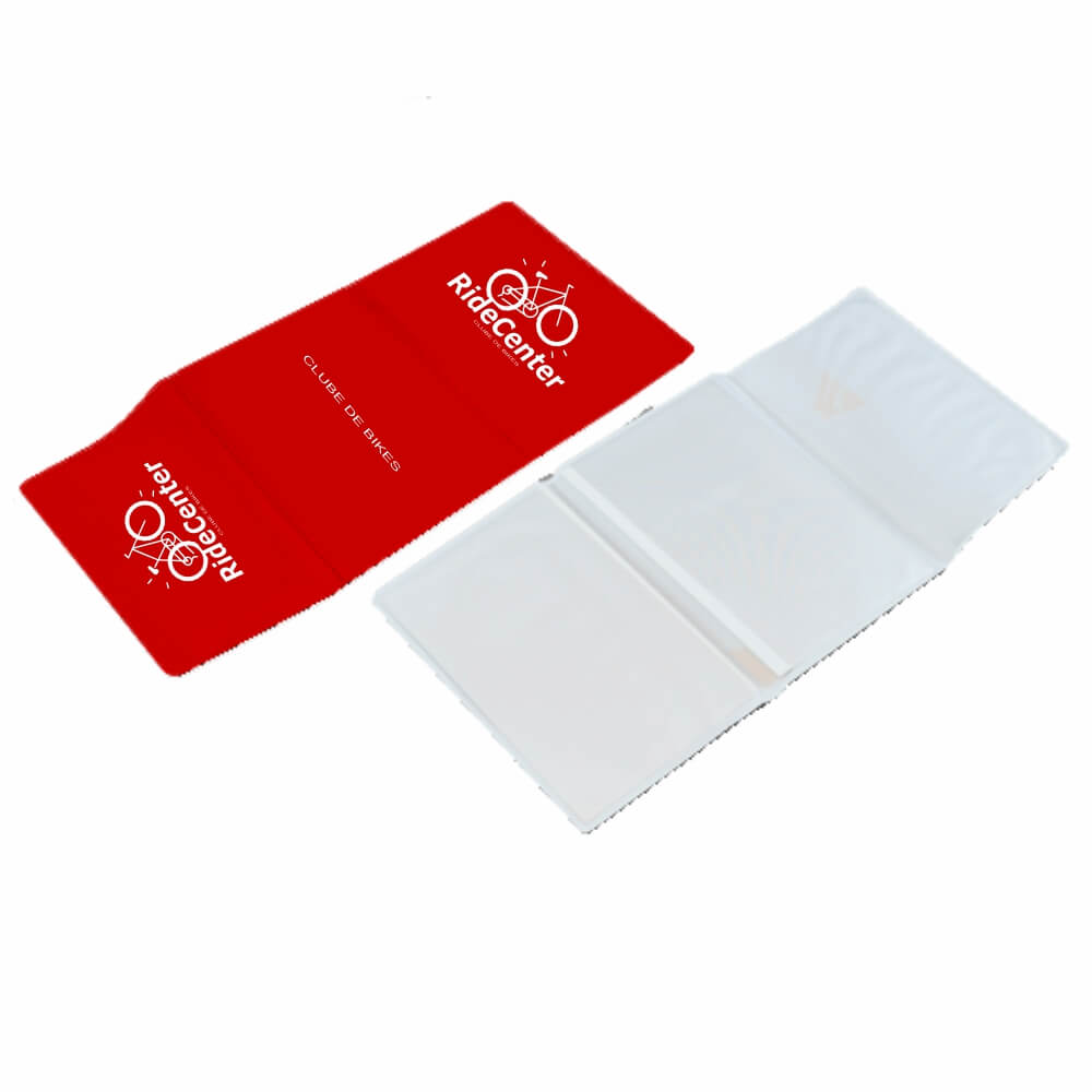 Porta Documentos Triplo PVC Flexível 0,2MM Forro em Papelão (Vermelho)