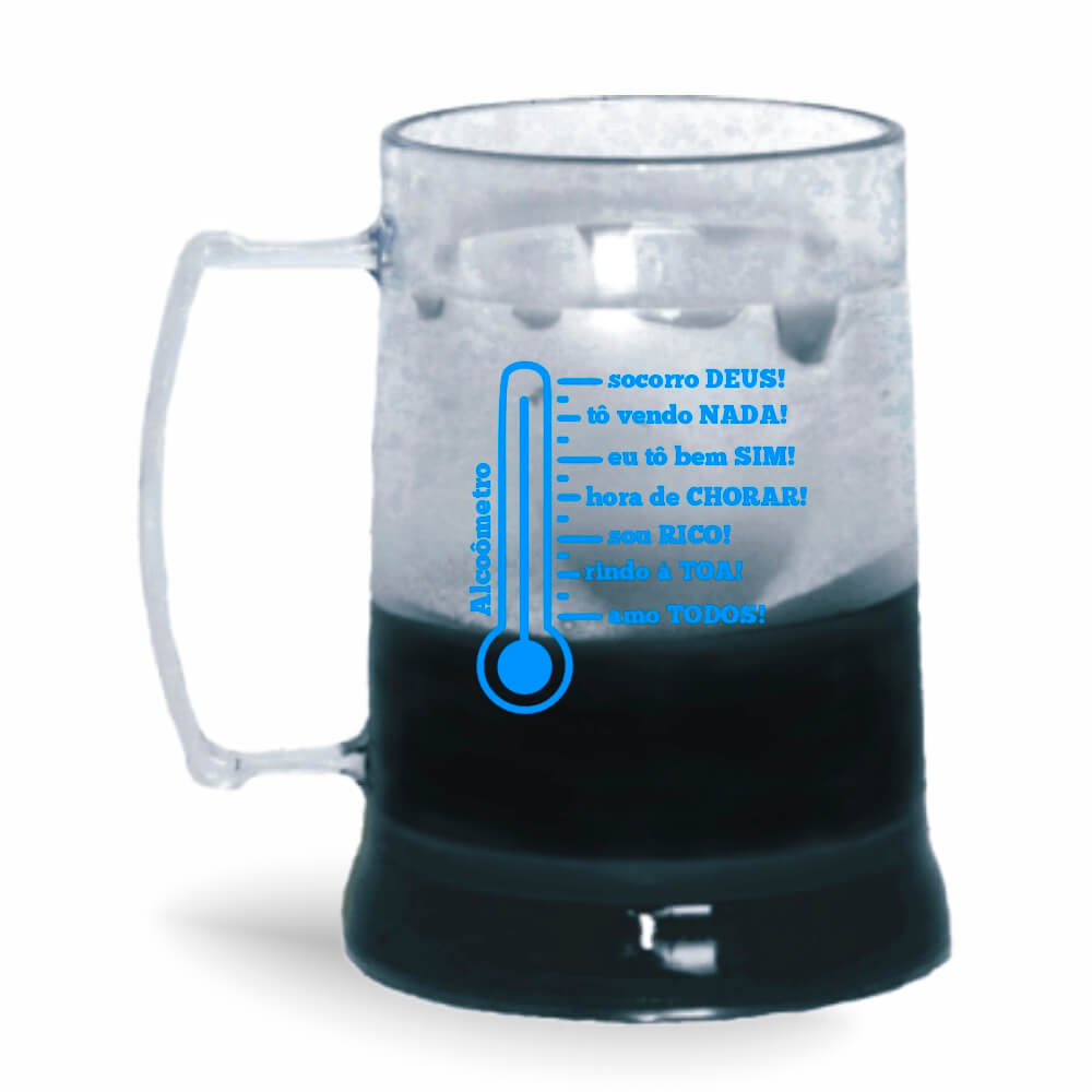 Canecas Plásticas de Cristal Com Gel Preto