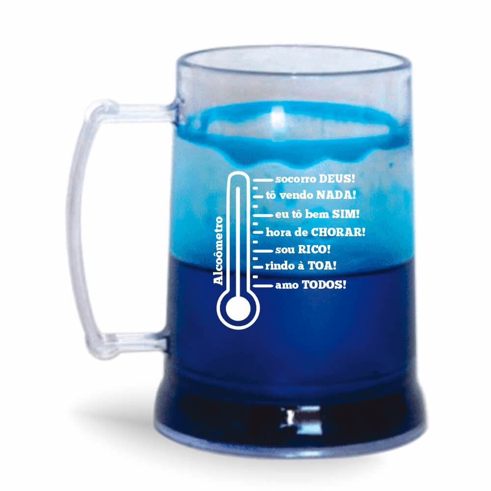 Canecas Plásticas de Cristal Com Gel Azul