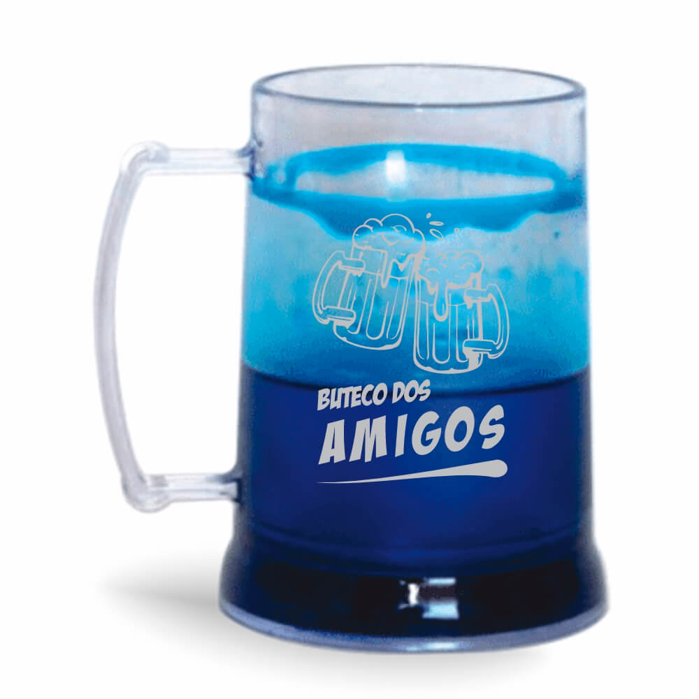 Canecas Plásticas de Cristal Com Gel Azul