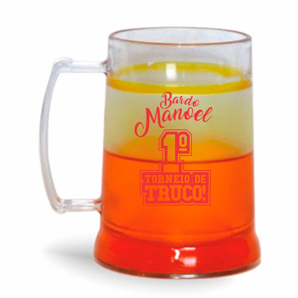 Canecas Plásticas de Cristal Com Gel Laranja