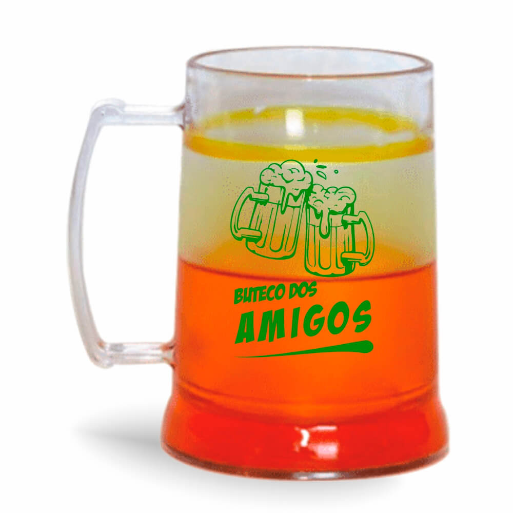 Canecas Plásticas de Cristal Com Gel Laranja