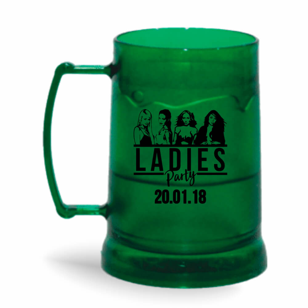 Canecas Plásticas Transparente colorida Verde e Incolor