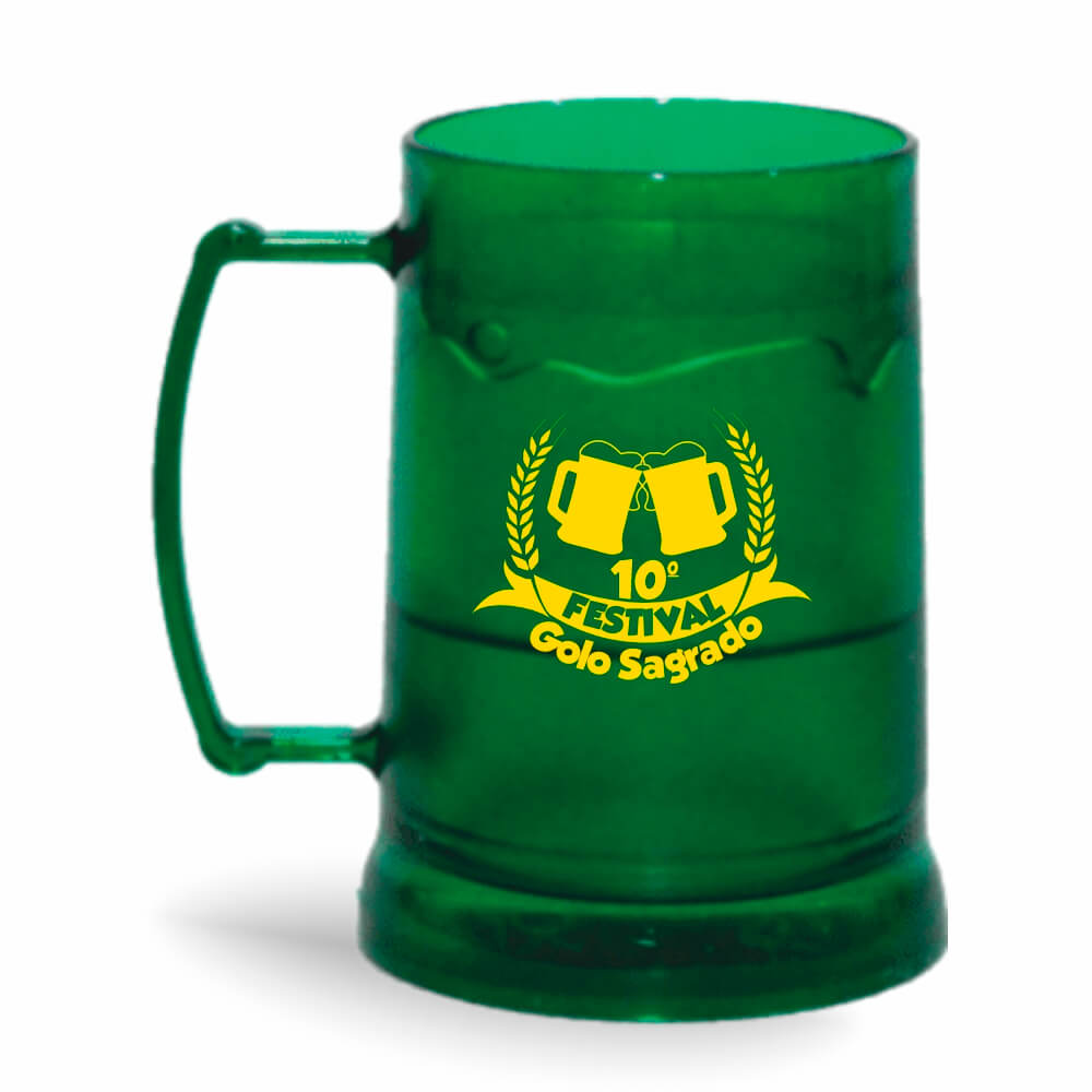 Canecas Plásticas Transparente colorida Verde e Incolor