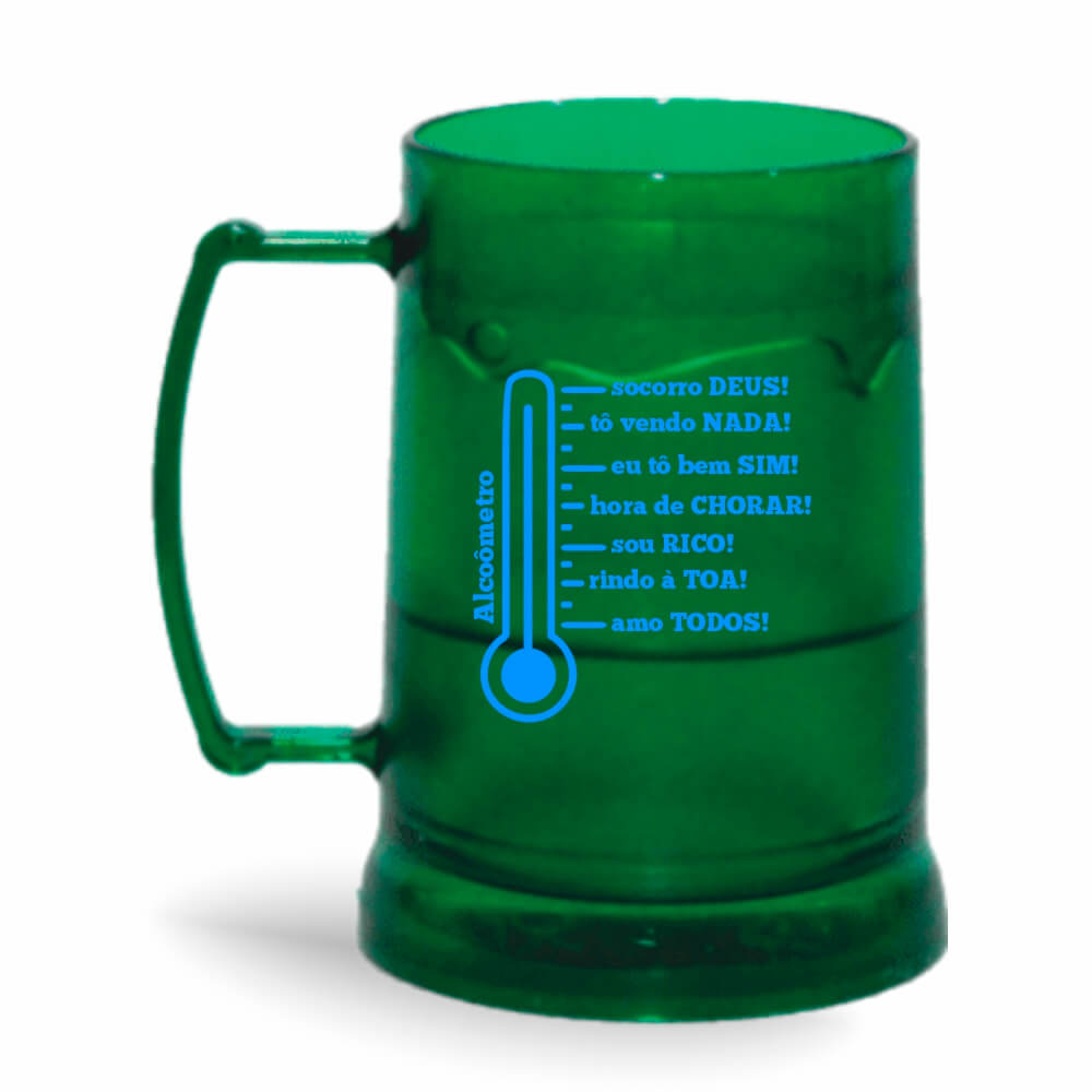 Canecas Plásticas Transparente colorida Verde e Incolor