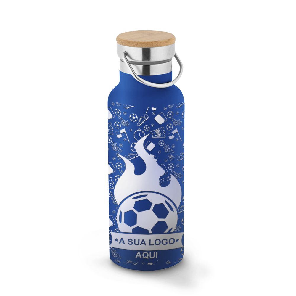 Garrafas E Squeezes Squeeze De Aço Inox Térmica Modelo Ragnar Com Parede Dupla Gravação 360 (Azul)