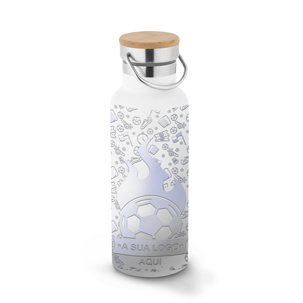 Garrafas E Squeezes Squeeze De Aço Inox Térmica Modelo Ragnar Com Parede Dupla Gravação 360 (Branca)