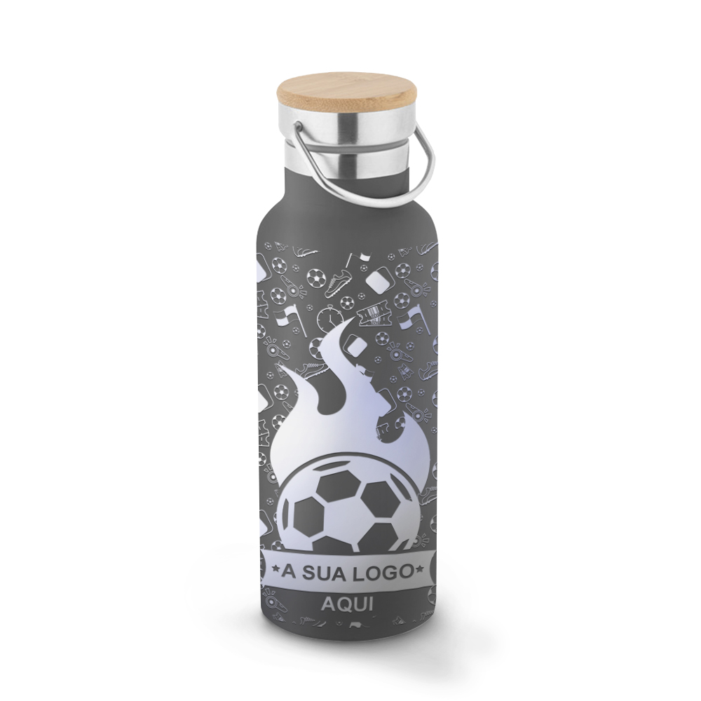 Garrafas E Squeezes Squeeze De Aço Inox Térmica Modelo Ragnar Com Parede Dupla Gravação 360 (Cinza)