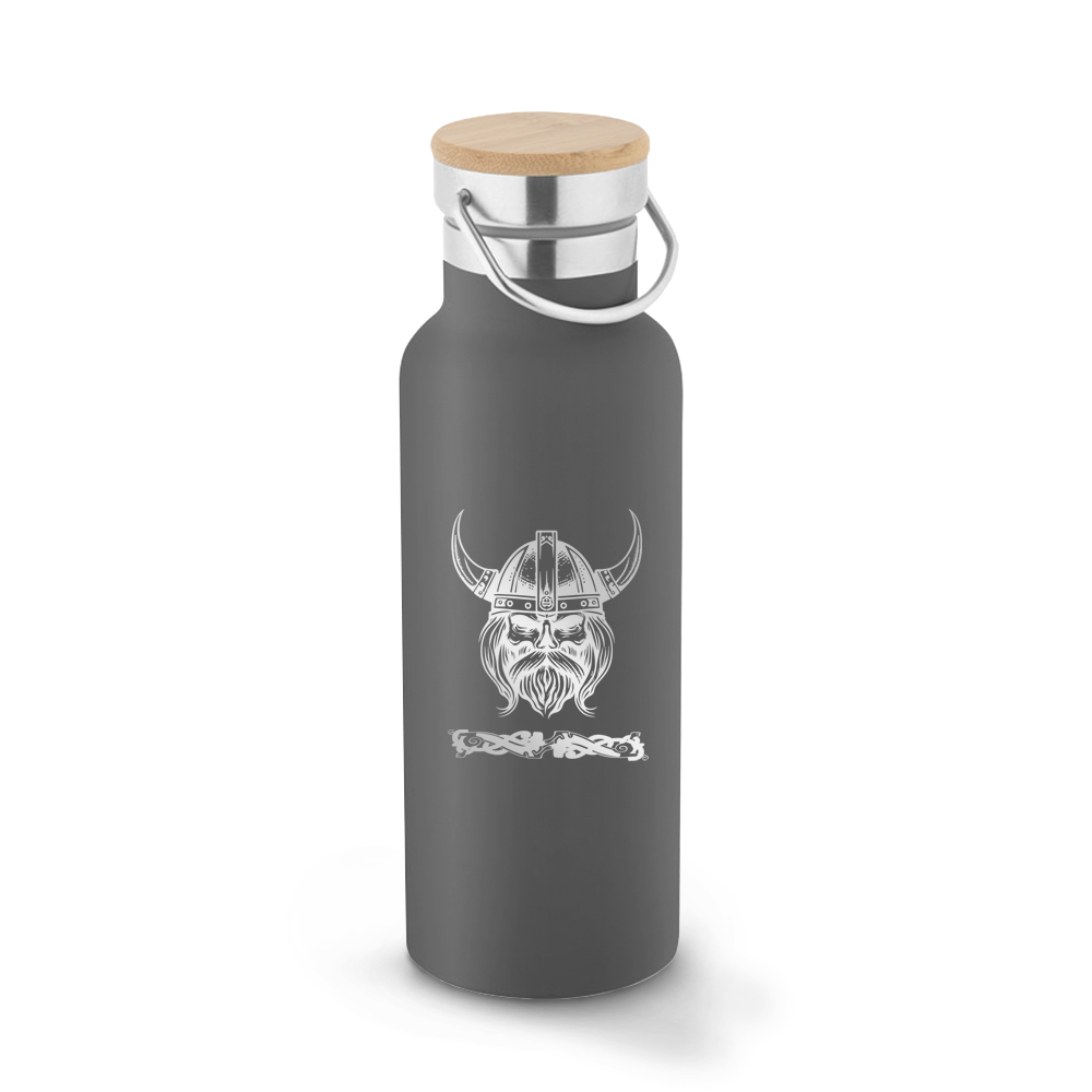 Garrafas E Squeezes Squeeze De Aço Inox Térmica Modelo Ragnar Com Parede Dupla Gravação Frontal (Cinza)