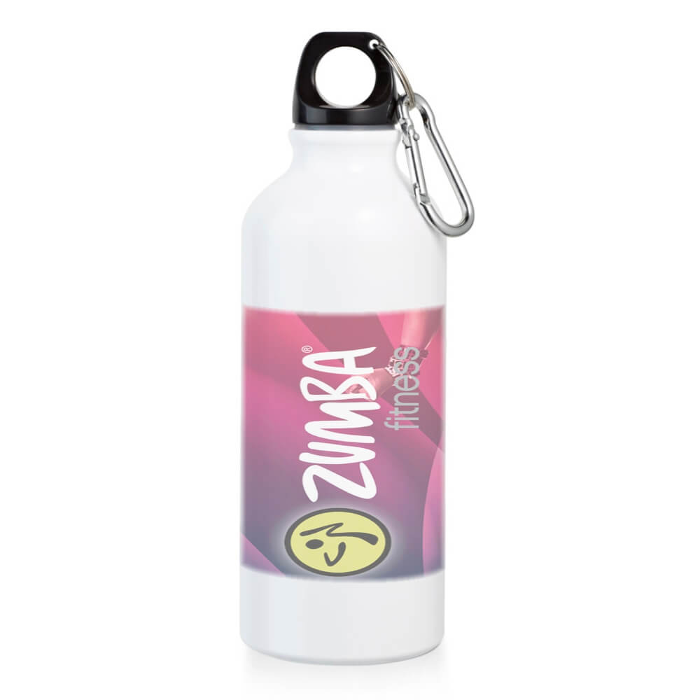 Squeeze De Alumínio Modelo Erald Com Mosquetão Com Sublimação 500ml (Branca)
