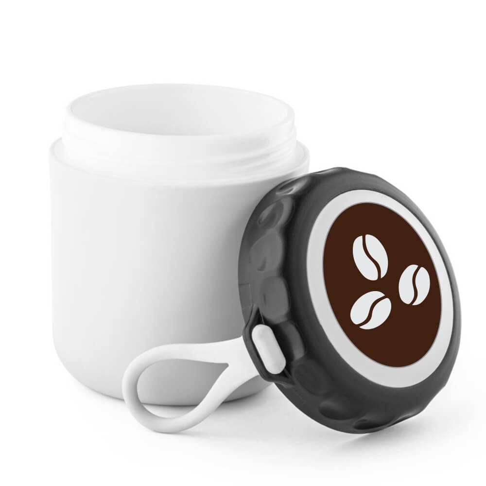 Copo para Viagem Térmico em PP Branco e Parede Dupla