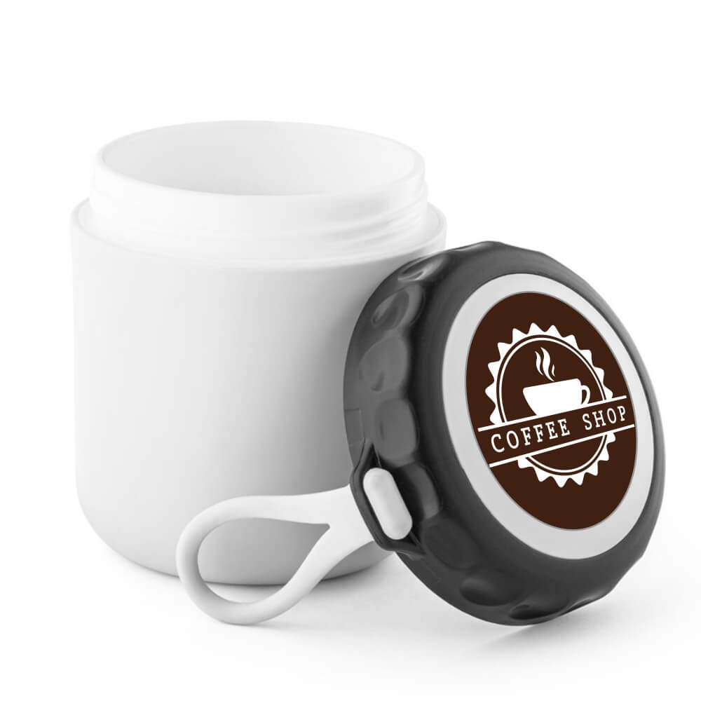 Copo para Viagem Térmico em PP Branco e Parede Dupla