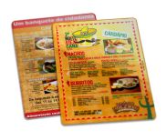 Cardápios Personalizados Pvc 0,50mm Premium Branco (182x318mm)