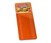 Cardápios Personalizados Plastificados Plástico Compacto 0,05mm (150x445mm)