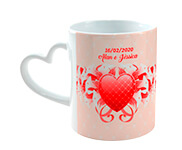 Canecas De Cerâmica Coração 325ml Branca