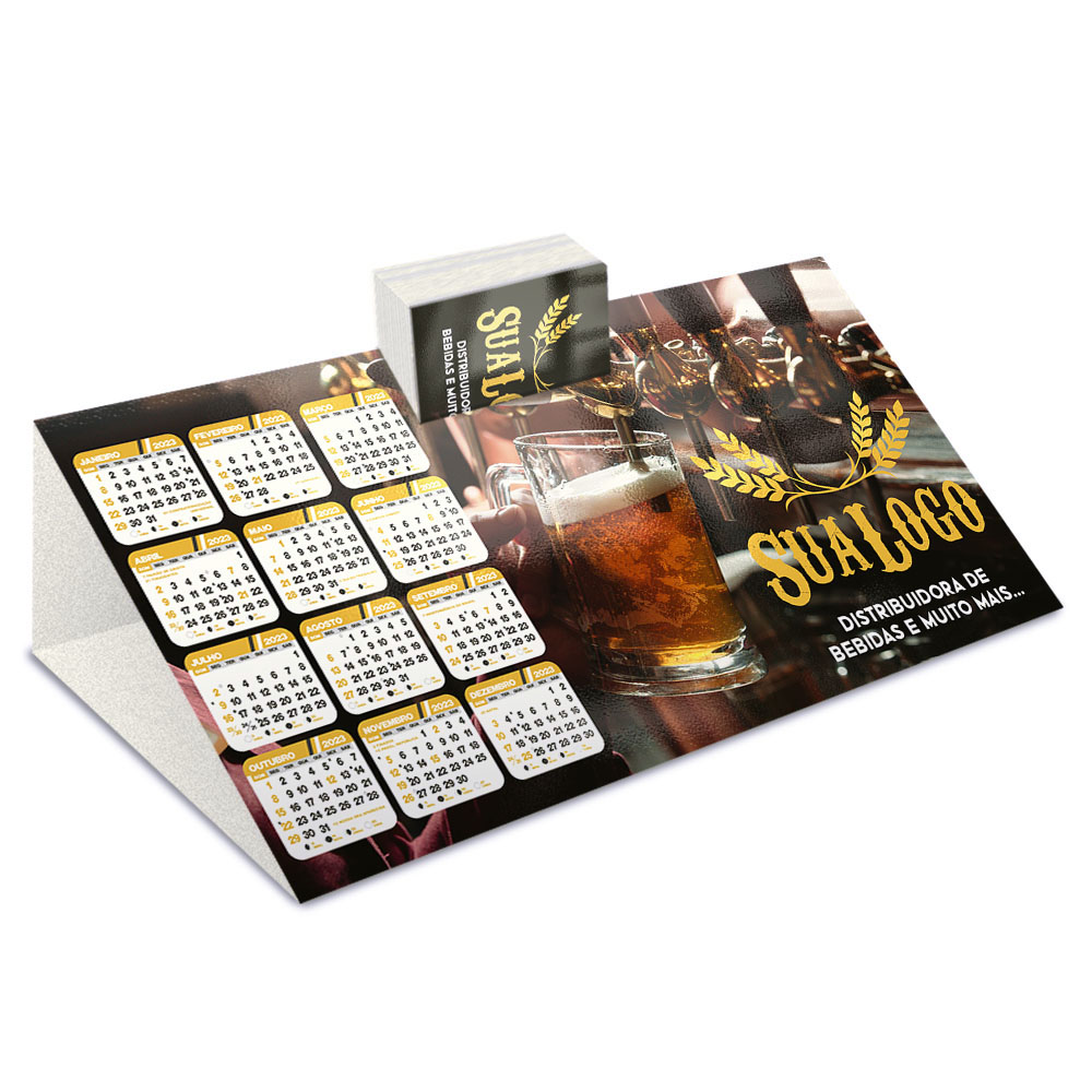 Calendário De Mesa Porta Cartões Simples Supremo 255g Sem Verniz