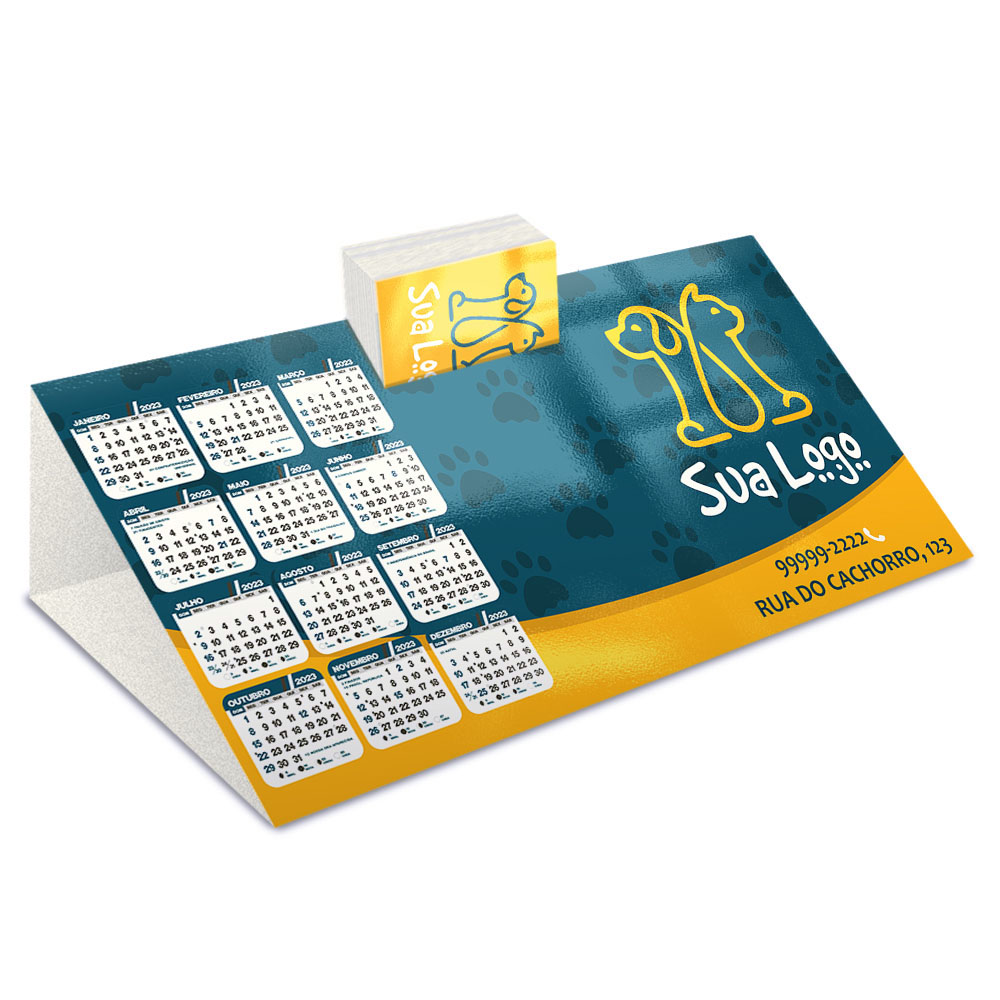 Calendário De Mesa Porta Cartões Simples Supremo 255g Sem Verniz