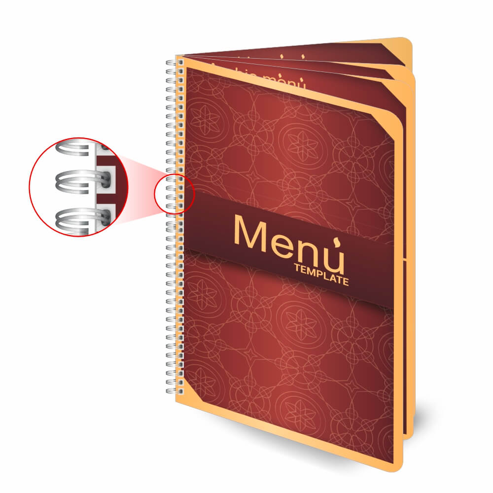 Cardápios Personalizados Wire O 8 Páginas Pvc 0,50mm Premium Branco (150x210mm)