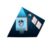 Calendário De Mesa Porta Cartões Pirâmide Couchê 300g Sem Verniz