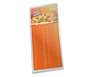 Cardápios Personalizados Plastificados Plastificação Rígida 0,10mm Couchê 150g (105x300mm)