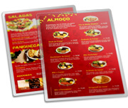 Cardápios Personalizados Plastificados Plastificação Rígida 0,10mm Couchê 150g (300x420mm)