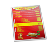 Cardápios Personalizados Plastificados Plastificação Rígida 0,10mm Couchê 150g (210x300mm)