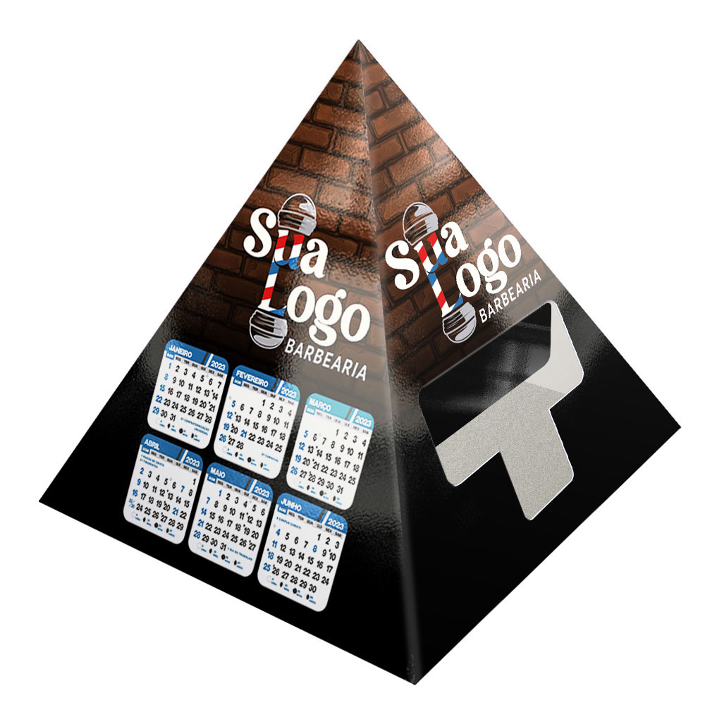 Calendário De Mesa Porta Cartões Pirâmide Supremo 255g Sem Verniz