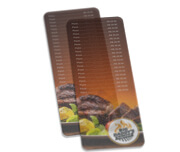 Cardápios Personalizados Pvc 0,30mm Translúcido Tinta Branca (115x310mm)