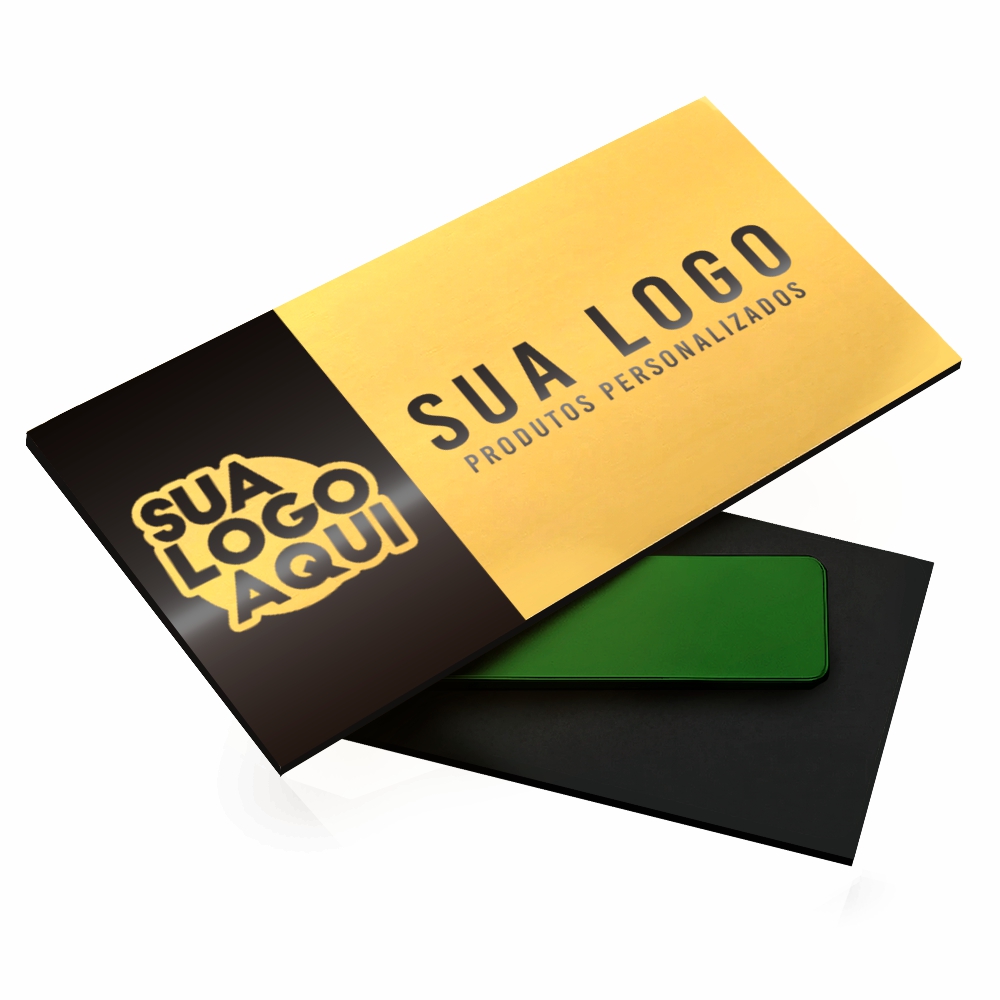 Crachá Magnetico Abs Dourado (60x30mm)
