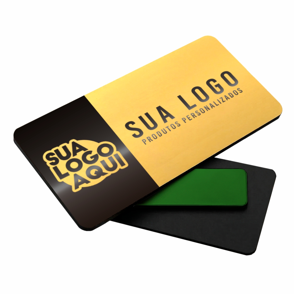 Crachá Magnetico Abs Dourado (60x30mm)