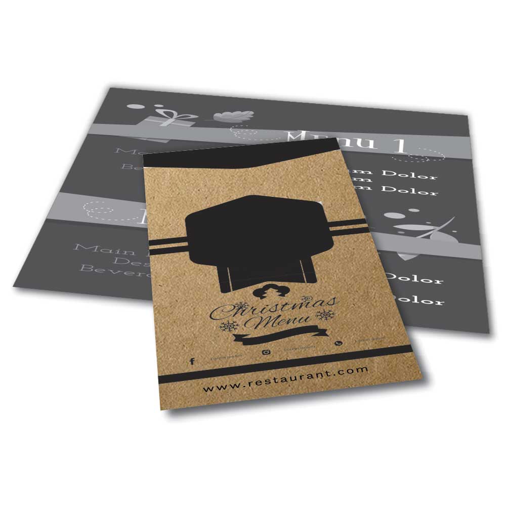 Cardápios Personalizados 4 Páginas Com Dobra Kraft 250g (330x480mm)