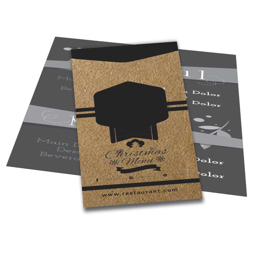 Cardápios Personalizados 4 Páginas Com Dobra Kraft 250g (300x210mm)