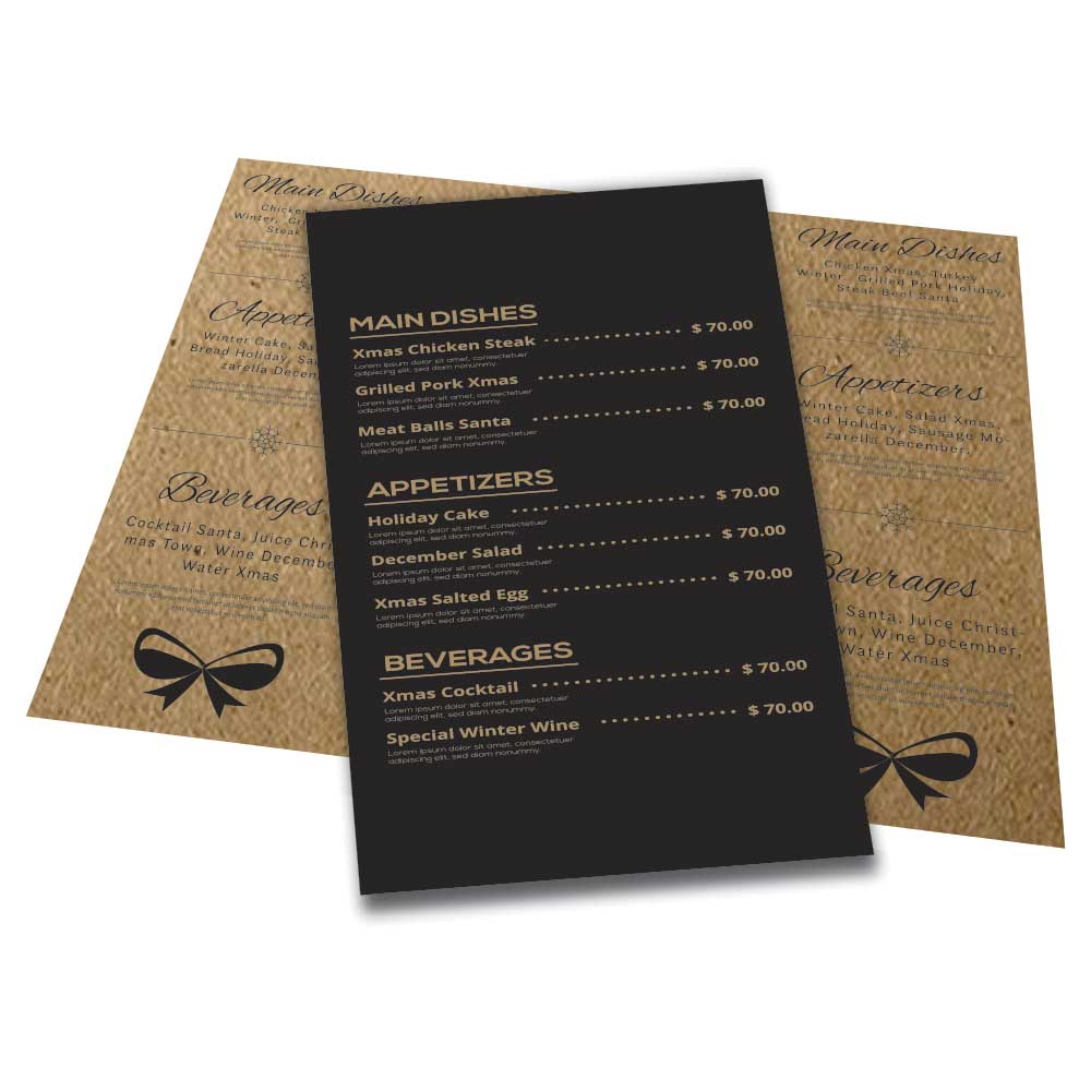 Cardápios Personalizados 4 Páginas Com Dobra Kraft 250g (300x210mm)