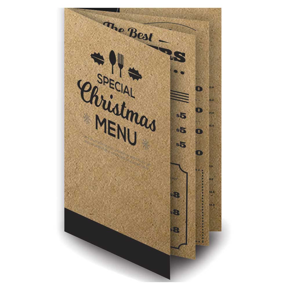 Cardápios Personalizados 8 Páginas Com Dobra Kraft 250g (330x480mm)