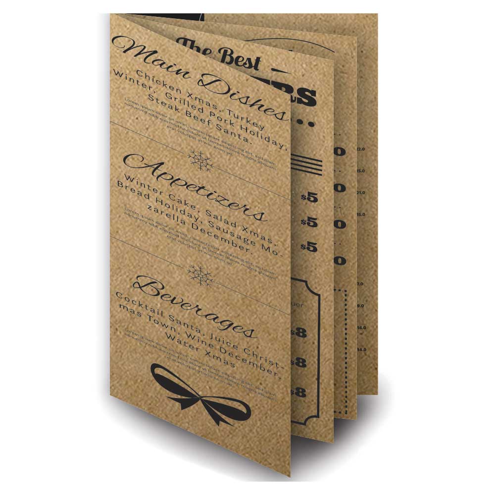 Cardápios Personalizados 8 Páginas Com Dobra Kraft 250g (300x210mm)