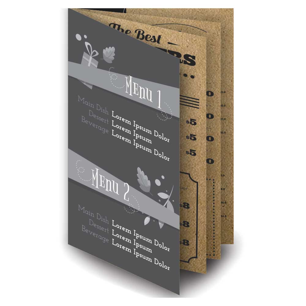 Cardápios Personalizados 8 Páginas Com Dobra Kraft 250g (210x300mm)