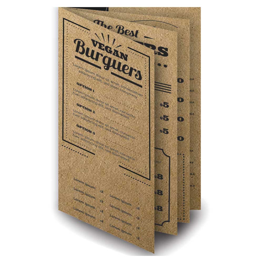 Cardápios Personalizados 8 Páginas Com Dobra Kraft 250g (210x300mm)