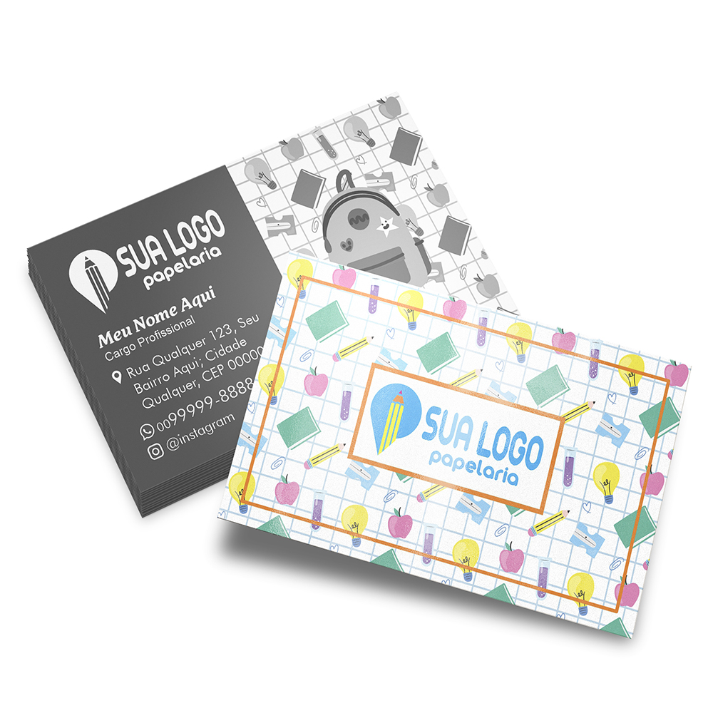 Cartões De Visita Max Supremo 305g Verniz Uv Total Frente