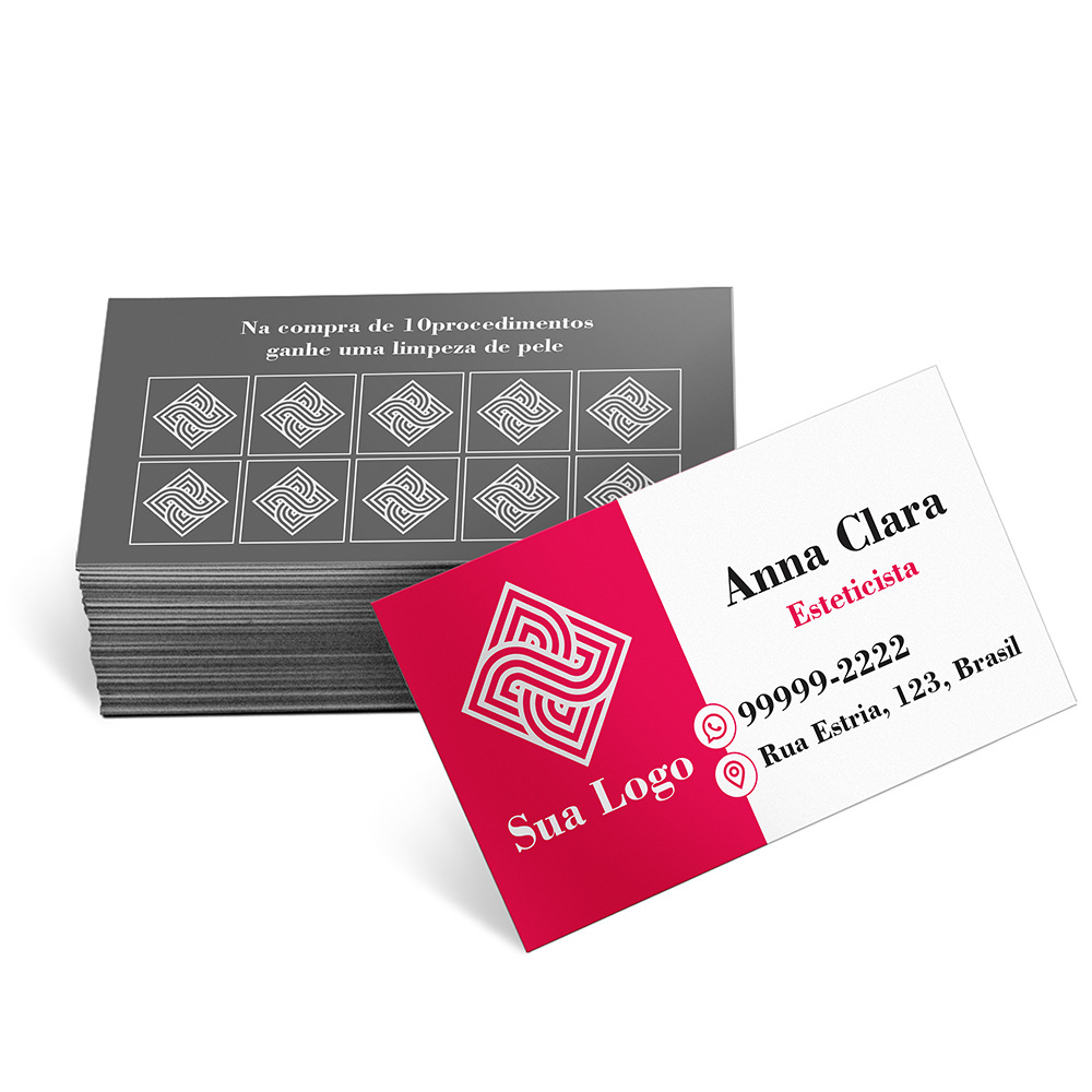 Cartões De Visita Couchê 250g Sem Laminação E Sem Verniz Uv