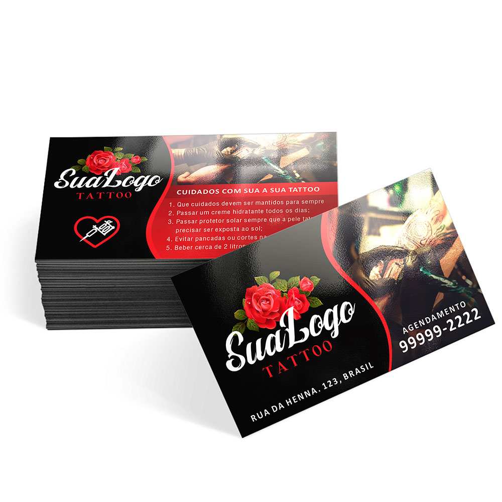 Cartões De Visita Couchê 300g Laminação Brilho Frente  e Verso