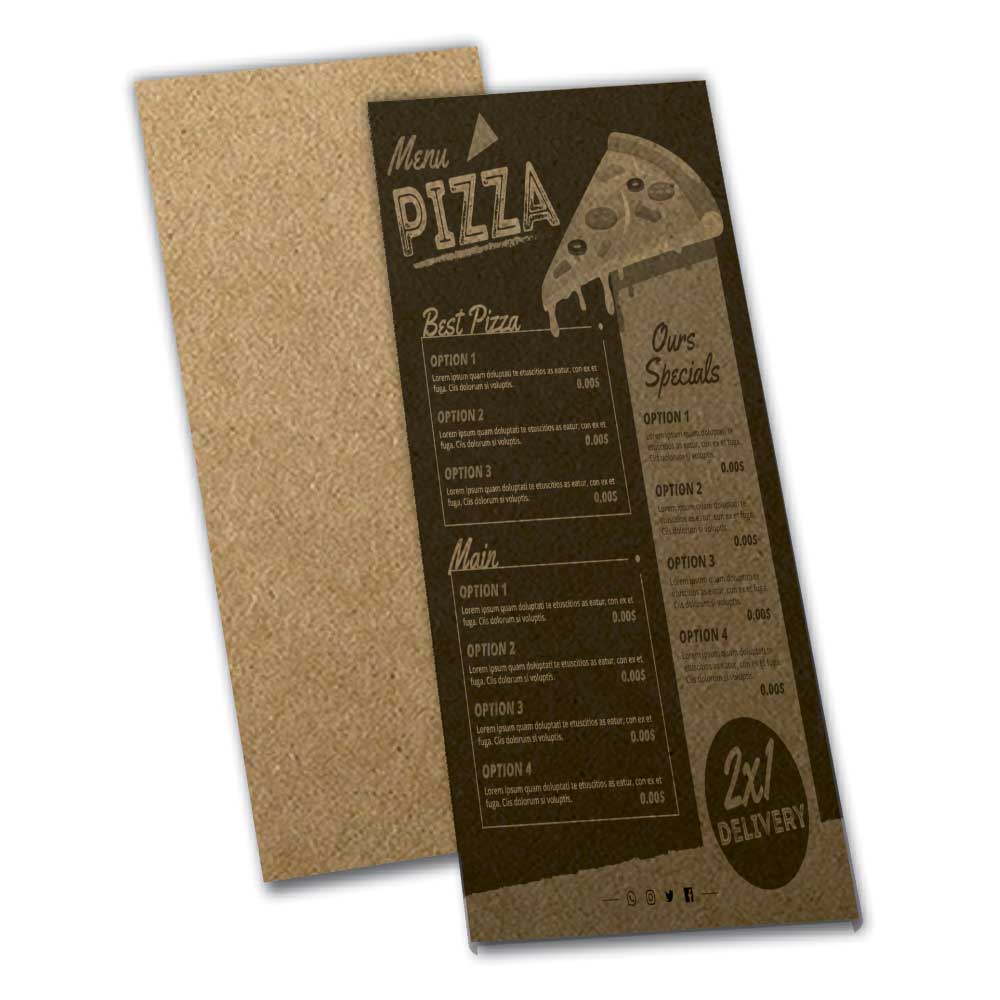 Cardápios Personalizados Simples Kraft 250g (105x300mm)