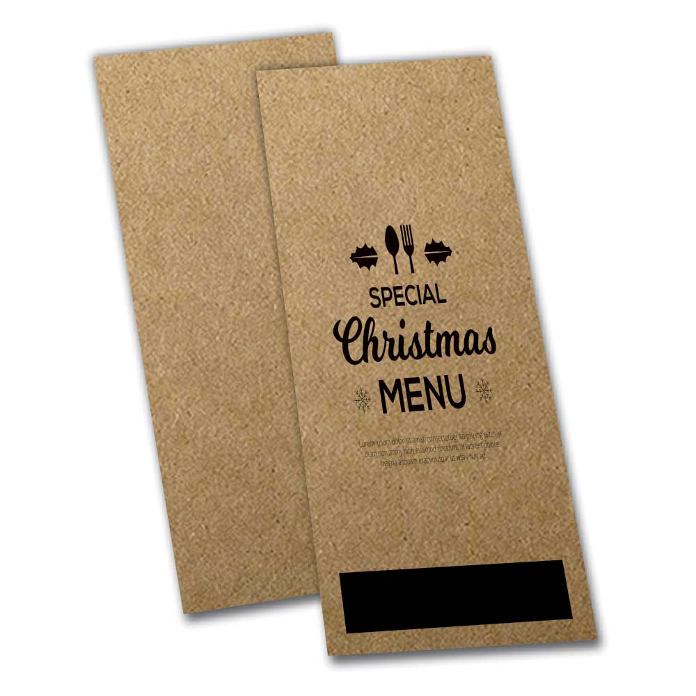 Cardápios Personalizados Simples Kraft 250g (105x300mm)