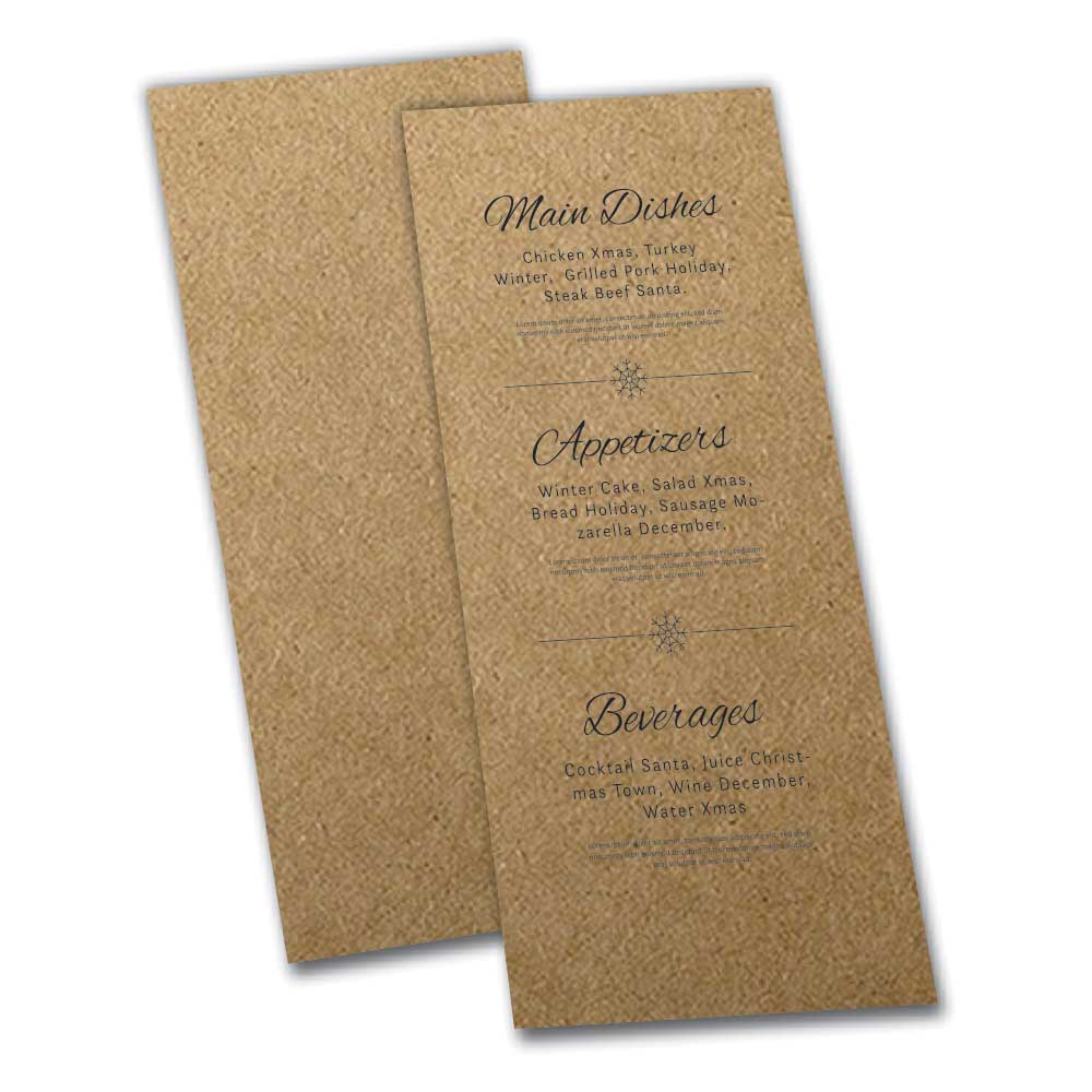 Cardápios Personalizados Simples Kraft 250g (105x300mm)